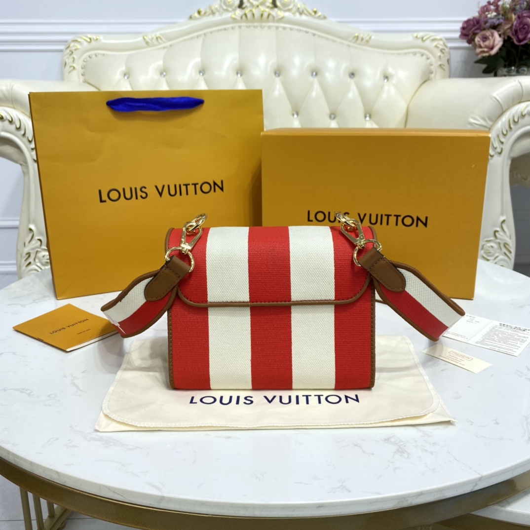 Louis Vuitton TWIST PM Handbag Embroidered Leather M57722 Red